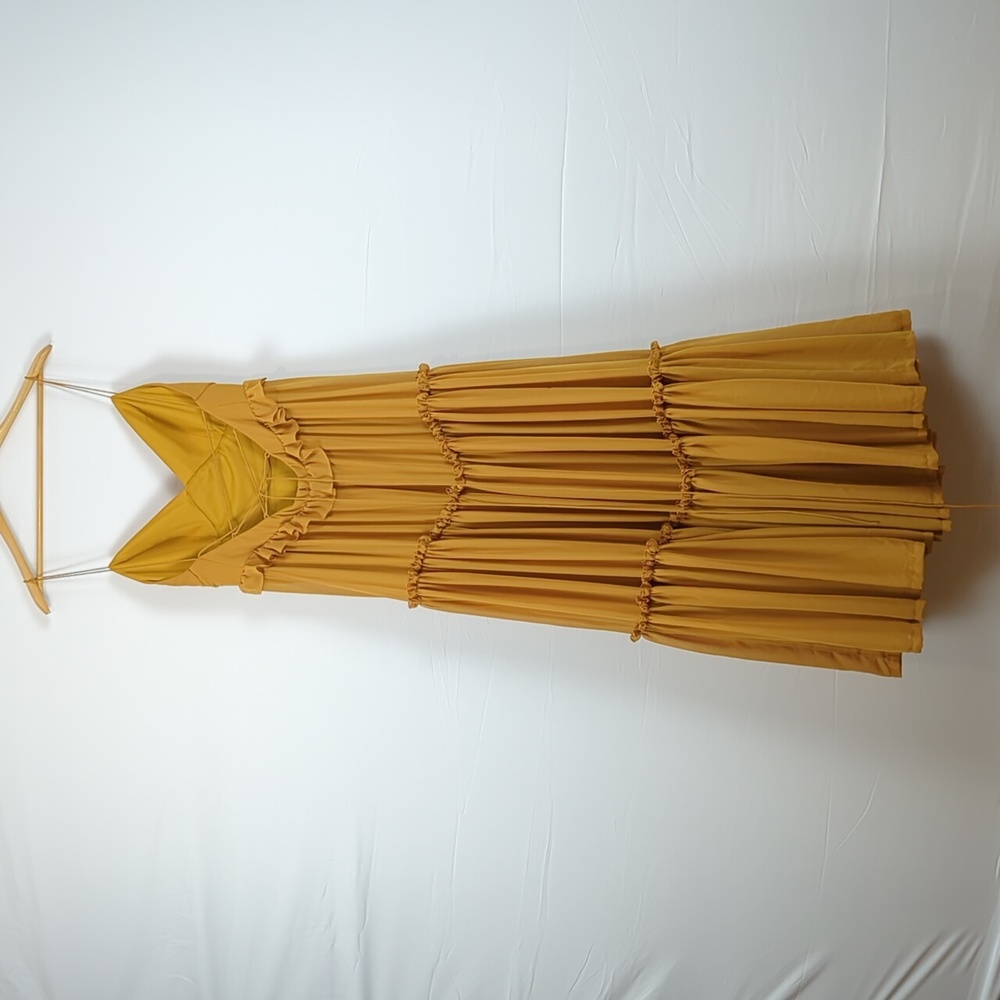 Sorella Vita Golden Yellow Boho Chiffon Gown – Size 14 - Picture 3 of 6